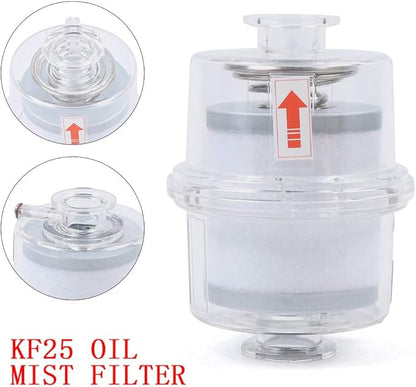 YIYIBYUS New Oil Mist Filter for Vacuum Pump Fume Separator Exhaust Filter KF25 Interface High Efficiency Filtration 95%