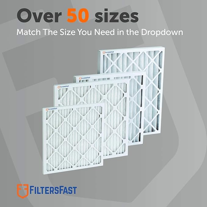 Filters Fast 20x25x1 Air Filter Merv 13, 1" AC Furnace Air Filters, Made in the USA, Actual Size: 19.75" x 24.75" x 0.75”, 6 Pack
