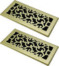 2 Packs Floor Vent Air Register 4X10 Inch Brushed Gold Color Floor Register Vents Heavy Duty Walkable Steel Floor Register Easy Adjust