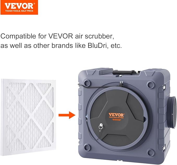 VEVOR Protective Pre Filters, 5 Pack, 15.75'' x 15.75'' Air Filter Replacement, High-efficient Stage 1 Filters Compatible w/BlueDri Scrubber, Air Purifiers, Water Damage Restoration Equipment