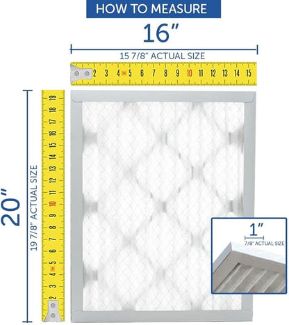 Filters Fast 15x20x2 Pleated Air Filter Merv 13, 2 Inch AC Furnace Air Filters, Made in the USA, Actual Size 14.5x19.5x1.75, 6 Pack