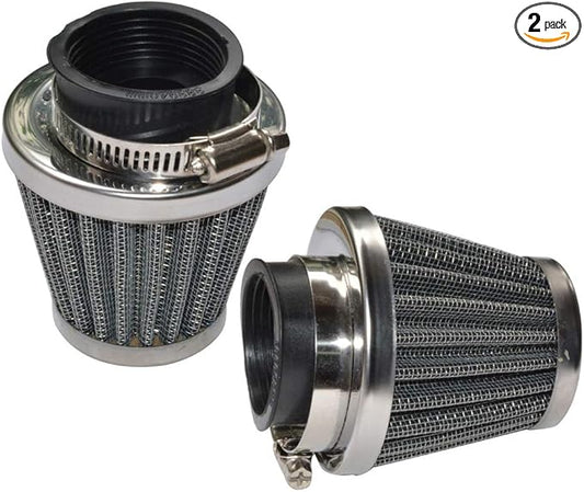 Baitaihem Pack of 2 Motorcycle POD Air Filter Dirt Pocket Bike ATV Pit Bike 35 38 39 40 42 46 48 50 52 54mm (38mm/39mm/40mm)
