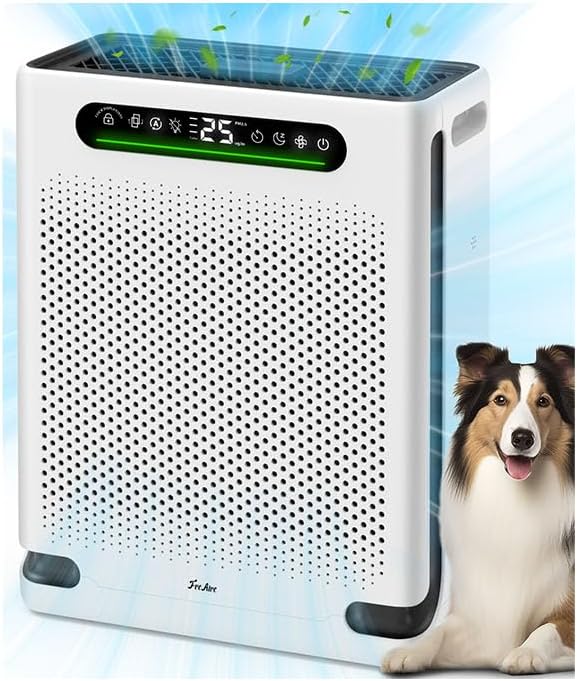 Air Purifiers for Home Large Room Up to 2600 Ft², HEPA Air Purifier with Washable Filter & Air Quality Display, Powerful Turbo Mode Air Cleaner for Pet Hair Odors Smoke Dust, HAP605