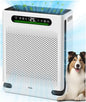 Air Purifiers for Home Large Room Up to 2600 Ft², HEPA Air Purifier with Washable Filter & Air Quality Display, Powerful Turbo Mode Air Cleaner for Pet Hair Odors Smoke Dust, HAP605