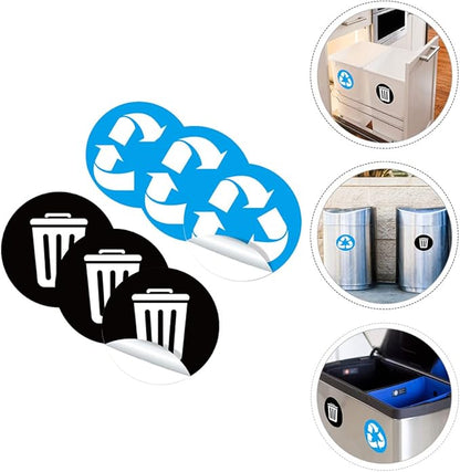 GLEAVI 1Set Waste Sorting Stickers Self Adhesive Garbage Bin Decals for Waste Management Home Office Waste Container Labels