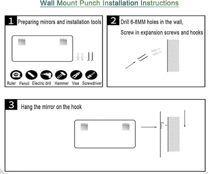 Smart Lighted Bathroom Mirror for Wall，Bathroom Mirror with LED Lights，Energy-Saving LED Smart Mirrors，LED Mirror for Bathroom，with Demister Pad and Smart Touch Switch(H60*W90cm/H23.6*W35.4IN)