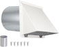 8 Inch Hooded Wall Vent with Screen and Damper,Outdoor Wall Exhaust Vent Cover Cap for Kitchen Range Hood Dryer Duct Ventilation &Exterior Air Exhaust Applications,Galvanized Steel,White