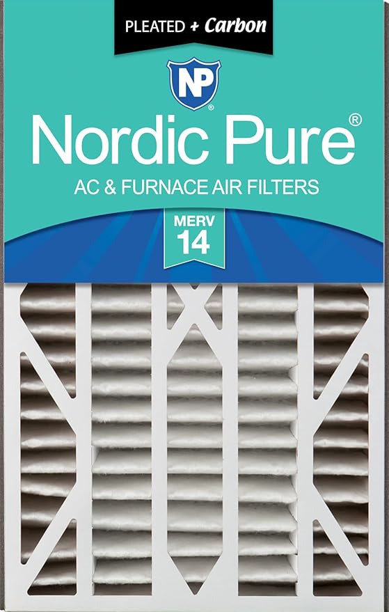 Nordic Pure 16x25x3 (Actual Size: 15 13/16 x 24 5/16 x 3) MERV 14 Plus Carbon Trion Air Bear Cub Replacement Air Filter 1 Pack