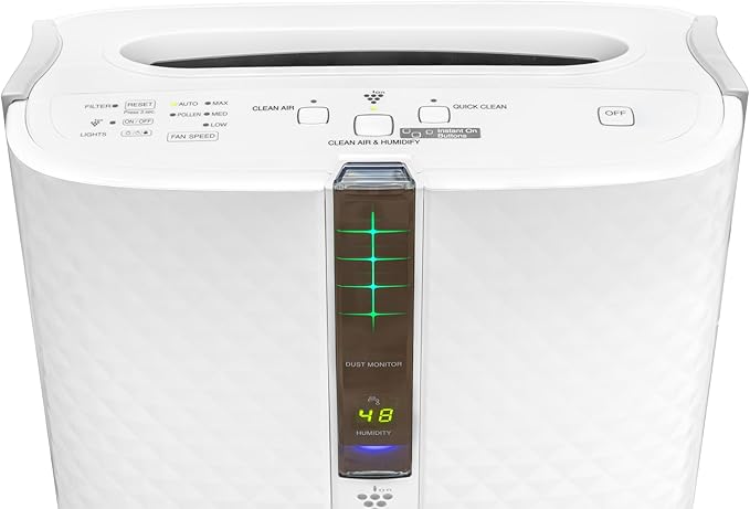 SHARP Air Purifier with Humidifier Combo – Covers up to 1,230 sqft in one hour, True HEPA Filter Air Purifier for Medium Rooms, Home Nursery, Dust, Smoke, Pollen - KC850U