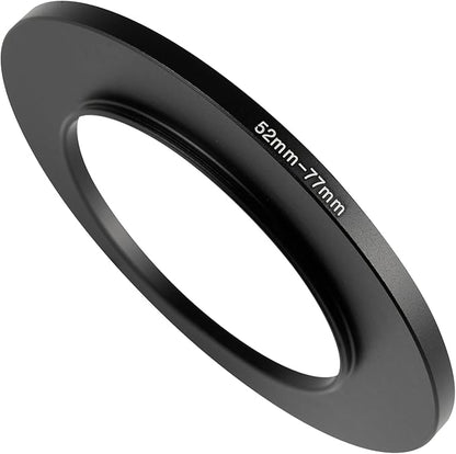 52-77mm Metal Step-Up/Down Ring Adapter Compatible with Mirrorless Cameras DSLR Lens, UV CPL ND Filter Thread Converter, Black