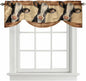Farmhouse Cow Tie Up Valance Curtains for Windows, Kitchen Curtains Window Shades, Country Vintage Animals Wooden Grain Light Filtering Roman Curtain Valances for Bedroom/Bathroom/Cafe 60"x18"
