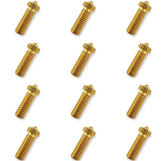 12Pcs Volcano Nozzles 0.4mm, Vyper Nozzles M6 Thread Hotend Extruder Volcano Nozzle Compatible for Artillery Genius, Sidewinder X1, X2, Anycubic Vyper, Anycubic Kobra Plus, Kobra Max 1.75mm Filament,
