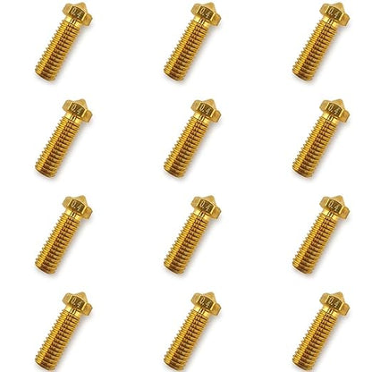 12Pcs Volcano Nozzles 0.4mm, Vyper Nozzles M6 Thread Hotend Extruder Volcano Nozzle Compatible for Artillery Genius, Sidewinder X1, X2, Anycubic Vyper, Anycubic Kobra Plus, Kobra Max 1.75mm Filament,