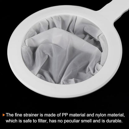 PATIKIL 9"x6" Food Filter Strainer, 400 Mesh Kitchen Mesh Filters Strainers Fine Mesh Sieve with Handle for Filter Juice Coffee Soy Milk, White