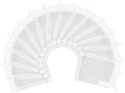 AQUANEAT Aquarium Filter Media Bags 15pcs Fish Tank Extra Fine 100 Micron Mesh Bags with Plastic Zipper for Activated Carbon (3" x 4")