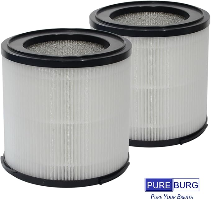 PUREBURG Replacement Filter Compatible with Morpilot, Keenstone,ASLOTUS ELITUN Safe-Mate KJ130V1 Air Purifiers, H13 HEPA Activated Carbon 2-Pack Air Clean Dust VOCs Odor