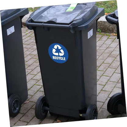 TEHAUX Self-Adhesive Garbage Sorting Stickers Waste Bin Decals for Recycling Identification Material Eco-Friendly Labels for Home Office Use