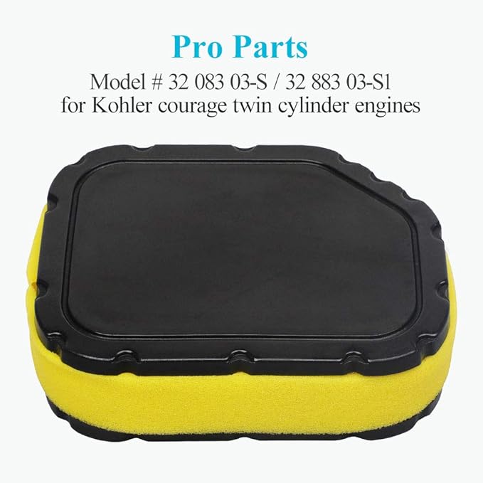 HOODELL 32 083 03-S Air Filter for Kohler Courage Engine SV710 SV715 SV720 SV730 SV735 SV740 Cub Cadet Lawn Mower, Replace 32 083 03 KH-32-883-03-S1 Air Filter