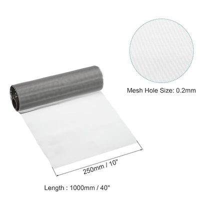 PATIKIL 40" L x 10" W Woven Wire Mesh, 80 Mesh 316L Stainless Steel Air Vent Filter Screen for Window Security Vent Cover Filtration Animals Fence