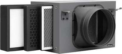 3-Layer Purification Filter Box 6" with High Efficacy Hepa and Carbon Filter, Fit 6 Inch Inline Duct Fans for Fresh Air Intake and Ventilation System
