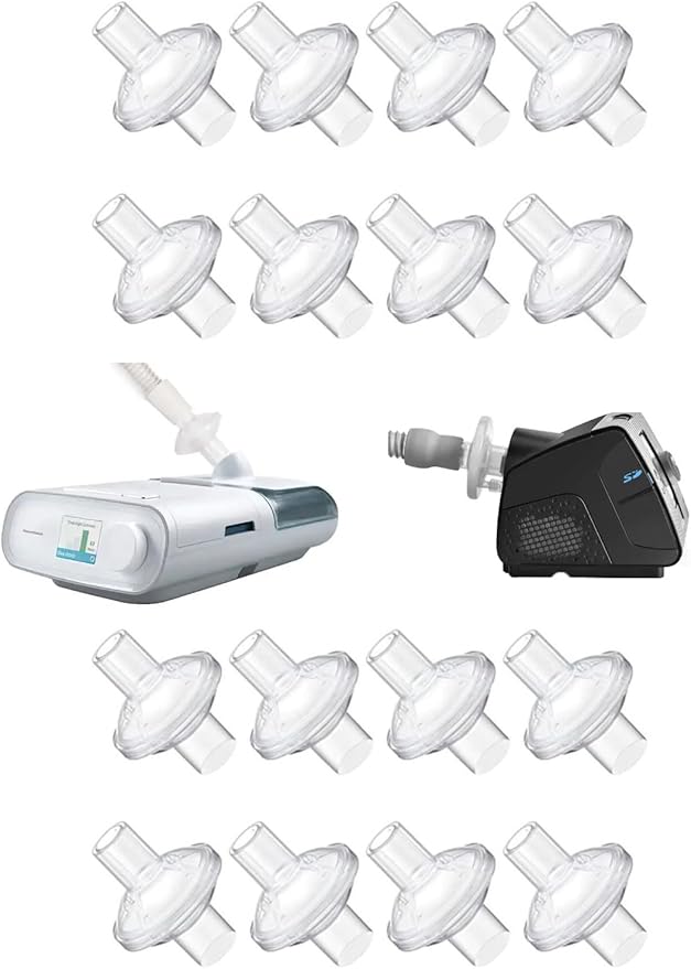 Universal CPAP Inline Filter, CPAP Air Filter for ResMed AirSense 11/AirSense 10/Philips Respironics DreamStation 2, Hose Filter for CPAP Supplies, BIPAP Supplies (16)
