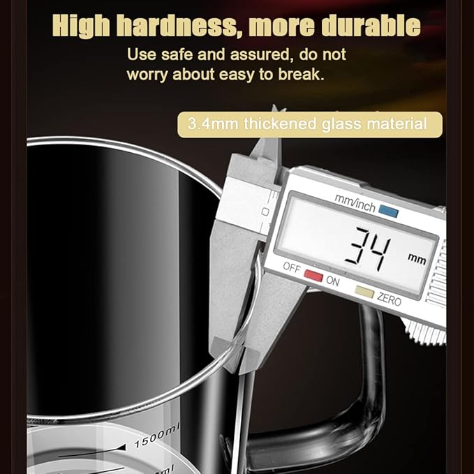 1.5L/50oz Glass Bacon Grease Container with Strainer, Cooking Oil Storage Can with Fine Mesh Filter and Scale, Lid and Easy-Grip Handle,Fat Separator for Storing Fats, Frying Oil and Cooking Grease