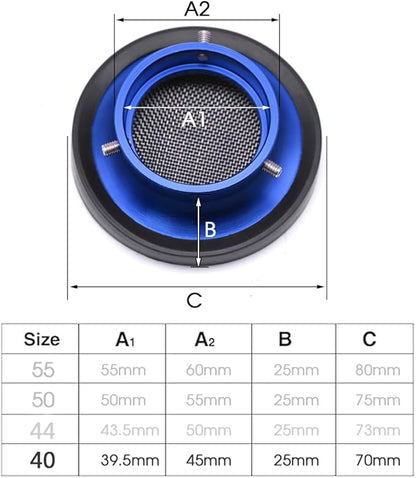 Carburetor Carb 40mm Air Filter Cleaner Velocity Stack Modified Trumpet with Sponge Filter Steel Mesh for VM22 PZ22 GX160 GX200 Short Fast Intake Suggest for Small Displacement (Blue,40mm)