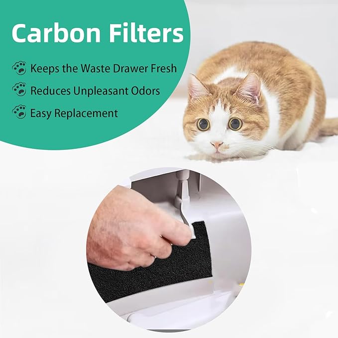 Lubise 8Pcs Carbon Filters Compatible with LR 3,0.5in Replacement Activated Charcoal Filters for Litter Box Premium Filters,Thickened and Durable,Eliminate Odor and Controls Moisture on Pet's Body