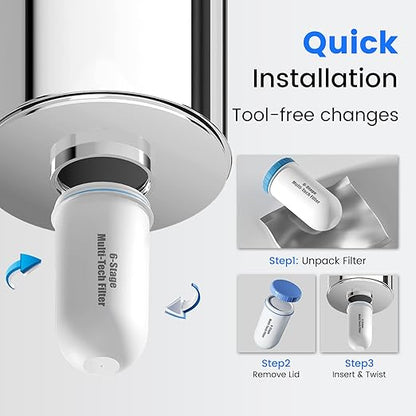 Purewell PFAS-Free 6-Stage Gravity Water Filter System with PC Water Level Window, Certified to Reduce Lead, Total PFAS (Forever Chemicals), Mercury, and Chlorine, SF-2.25G