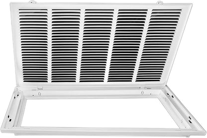 Venti Air 25" X 14" Steel Return Air Filter Grille with MERV 11 Filter Pre-Installed - Removable Face/Door for 1 inch Filters - HVAC Duct Cover Grill [Outer Dimension: 27.5"W X 16.5" H]