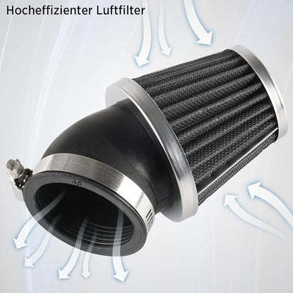 Evermotor Motorcycle Air Filter, 48mm 49mm 50mm Carb Filter for 50cc 70cc 90cc 110cc 125cc 150cc Scooter, Quad Bike