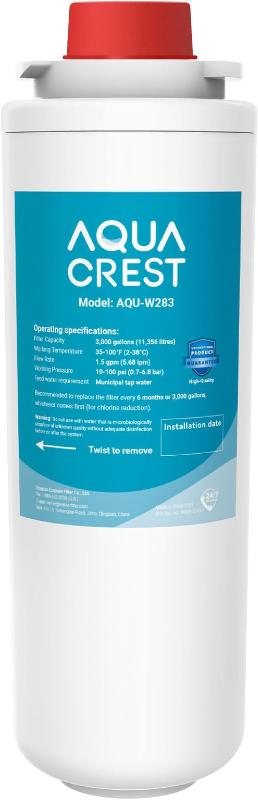 AQUA CREST Replacement Filter for Elkay® 51300C, [No CHIP] Compatible with Elkay® ezH20® and Halsey Taylor® Bottle Filling Stations, NSF/ANSI 42, Reduces Chlorine, Bad Taste & Odor, 1 Pack