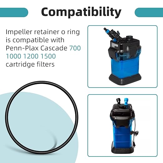 CCF218 Impeller Retaining O Ring Compatible with Penn-Plax Cascade 700 1000 1200 1500 Cartridge Filters Aquarium Filter Parts Accessories - 2 PCS