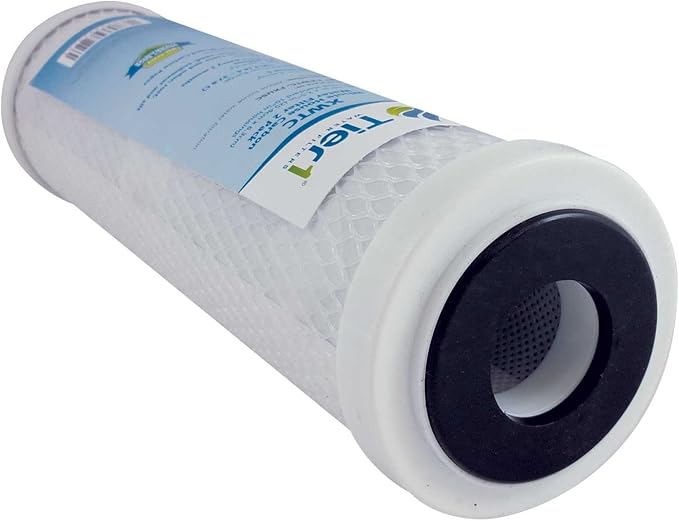Tier1 5 Micron 10 Inch x 2.5 Inch | 4-Pack Whole House Carbon Block Water Filter Replacement Cartridge | Compatible with Pentek EP-10, 42-34373, 155531-43, CB-25-1005, MAXETW-975, Home Water Filter