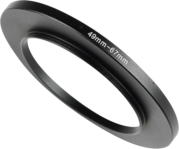 49-67mm Metal Step-Up Ring Adapter Compatible with Mirrorless Cameras DSLR Lens, UV CPL ND Filter Thread Converter, Black