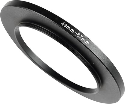 49-67mm Metal Step-Up Ring Adapter Compatible with Mirrorless Cameras DSLR Lens, UV CPL ND Filter Thread Converter, Black