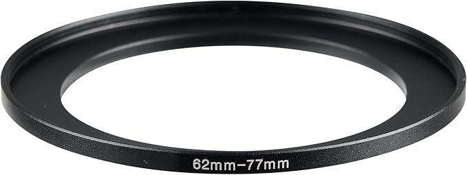 62-77mm Metal Step-Up/Down Ring Adapter Compatible with Mirrorless Cameras DSLR Lens, UV CPL ND Filter Thread Converter, Black