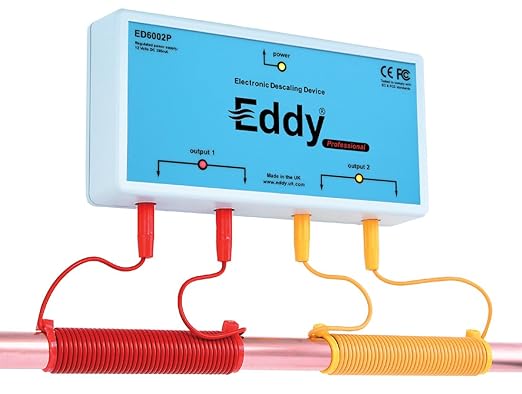 EDDY Inductive No Salt Water Softener Alternative | Electronic Water Descaler for Whole House | Reduces Limescale | Electromagnetic Water Conditioner