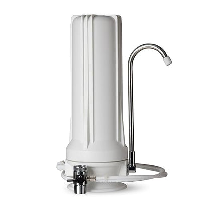 iSpring CT10-W Countertop Water Filter, Multi-Layer Faucet Water Filter System with Versatile Faucet Adapter, Reduces Heavy Metals, Bad Odor, and Chlorine, White
