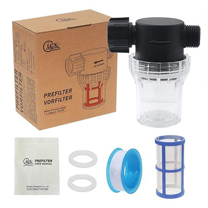 GIEX 100 Mesh Garden Hose Filter with Quick Connect, 3/4" GHT Thread Inline Sediment Trap for Pressure Washers, Sprinkler Systems & General Garden Irrigation
