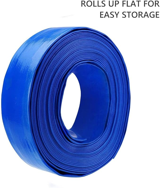 Eastrans 1 1/2 IN x 25 FT Pool Backwash Hose, Heavy Duty Flat Discharge Hose, Weather and Burst Resistant, Best Pool Hoses for Inground Pools, Pool Filter Hose & Pool Drain Hose