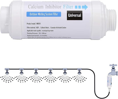 CozyCabin Mist Calcium Inhibitor Filter Outdoor Misting System Filter, Prevent Nozzles Clogging for Garden Patio Mister