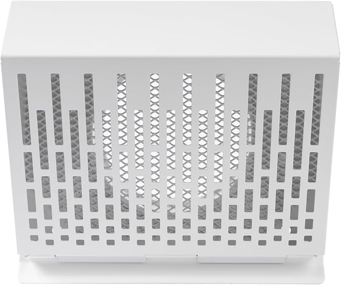 Vent Systems 4" Inch Exhaust Vent Cover with Rubber Gasket - White Galvanized Steel - Robust and Weatherproof Outdoor Air Exhaust Box - Duct or Surface Mounting - Rain and Snow Protection