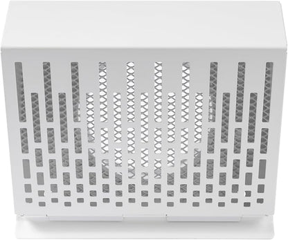 Vent Systems 4" Inch Exhaust Vent Cover with Rubber Gasket - White Galvanized Steel - Robust and Weatherproof Outdoor Air Exhaust Box - Duct or Surface Mounting - Rain and Snow Protection