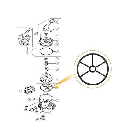 2PCS High Rings Filter Valves Systems Maintenance Sealing Rubber Texture for Water Supply Pool Filter Multiport Valves Seal