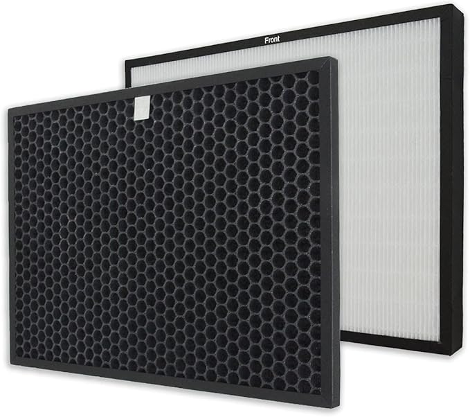 PUREBURG Replacement Filter Pack Compatible with RabbitAir BIOGS CLASSIC SPA-421A SPA-582A Air Purifier,H13 HEPA + Activated Carbon Filter Air Clean dust PM2.5 Odor