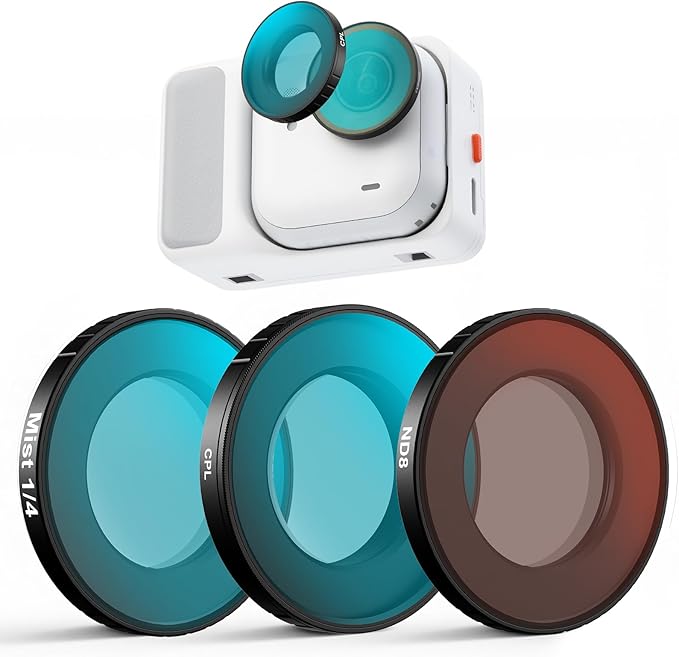 Haoge Filter Set for Insta360 GO Ultra,Includes CPL, Black Diffusion 1/4, ND8,and Screen Protector, GO Ultra Accessories, HD Optical Glass/Multi-Coated