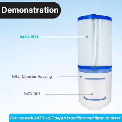 6473-157 Hot Tub Filter Replacement with Removable Handle, 40 Sq Ft Top Filter – Compatible with Jacuzzi J-415/J-425/J-495 2012+, J-435/J-445/J-465/J-470/J-475/J-480/J-485 2013+, J-500 2015+, 2-Pack