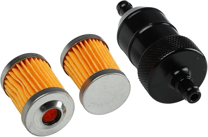 8MM Aluminum Alloy Inline for Fuel Filter with 5 Reusable Elements for Motorcycle and Outdoor Power Equipment