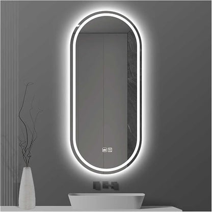 Bathroom Led Mirror ，Bathroom Mirror with LED Lights，LED Mirror for Bathroom，Backlit Bathroom Mirror ，Backlit Lighted Makeup Mirror，with Touch Sensor/Dimming/Demister pad(A,H100*W50cm/H39.4*W19.7IN)